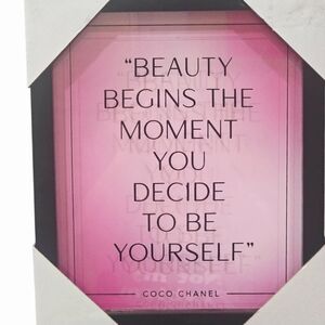At Home Coco Chanel Inspirational Quote Framed Wall Decor